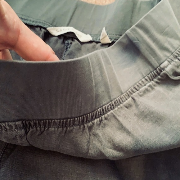 Soft Surroundings, Olive Pant, Fringed Bottom,Easy Pull-On w/Thick Band,Size MP - Picture 7 of 10